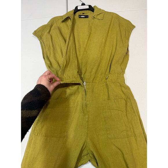 BLANKNYC Juicy Moss linen green Jumpsuit size Medium - Picture 4 of 7